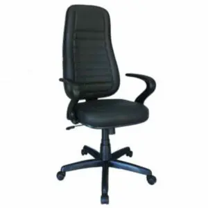 Cadeira Escritório Cadeira Presidente ALTA  - BRAÇO "7" - COR PRETA - Pollo Móveis - 30103