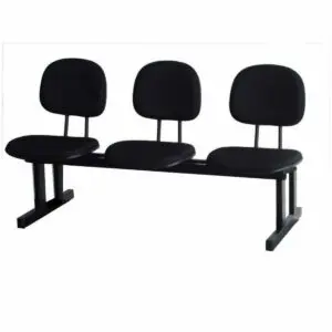 Longarina SECRETÁRIA 03 Lugares - Cor PRETA - 33003