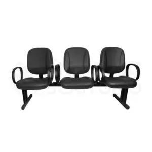 Longarina Diretor LISA 03 Lugares - Cor Preta - 33105