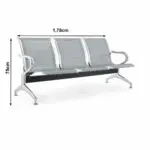 Longarina AEROPORTO com 03 Lugares - Cor Cromado - BELLA CHAIR - 33108