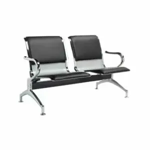 Longarina AEROPORTO ESTOFADA com 02 Lugares - Cor Cromada - BLUME - 33110
