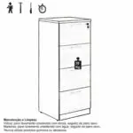 Móveis para Escritório Arquivo 04 Gavetas Pasta Suspensa - 1,28x0,46x0,45m NOGAL SEVILHA/PRETO - 21410