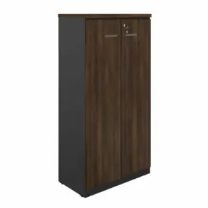 Móveis para Escritório Armário Alto Fechado com 02 Portas - 1,60x0,80x0,45m MARSALA / PRETO - 51009