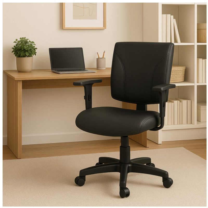 Cadeira Escritório Cadeira B-ONE Back System com Braços Reguláveis - Corino Preta - 31010