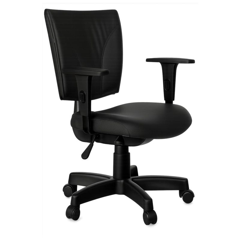 Cadeira Escritório Cadeira B-ONE Back System com Braços Reguláveis - Corino Preta - 31010