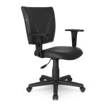 Cadeira Escritório Cadeira B-ONE Giratória com Braços Reguláveis - Corino Preto - 31009