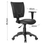 Cadeira Escritório Cadeira B-ONE Giratória com Braços Reguláveis - Corino Preto - 31009