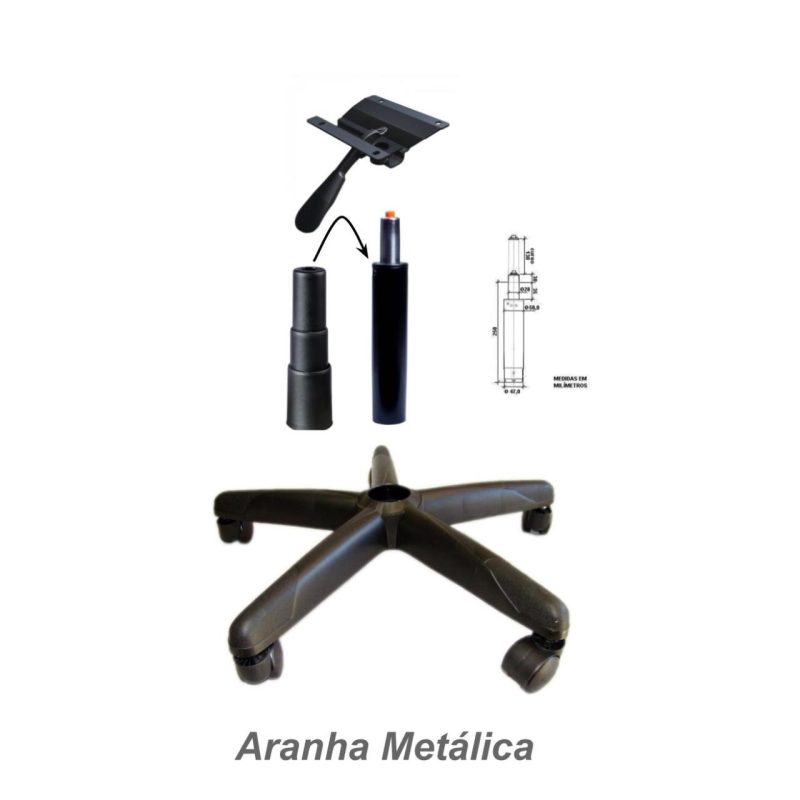 Cadeira Escritório Cadeira B-ONE Giratória com Braços Reguláveis - Corino Preto - 31009