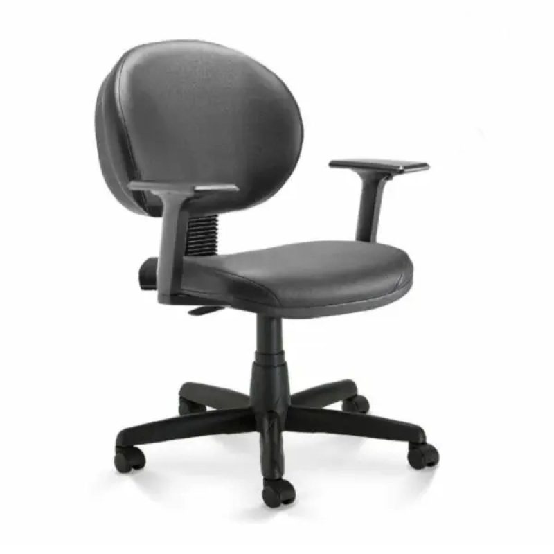 Cadeira Escritório Cadeira de Escritório Executiva PLUS LISA c/ Braços Reguláveis - Corino Cor Preto - 32970