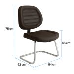Cadeiras Cadeira Executiva COSTURADA Base em "S" Cromada - 31016