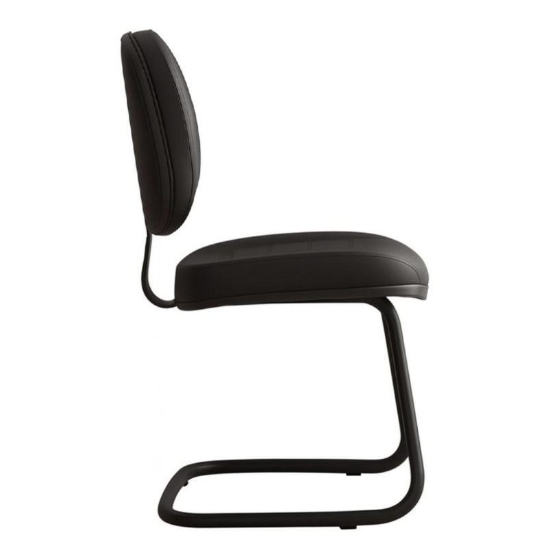Cadeiras Cadeira Executiva Costurada Base em "S" PRETA - Corino Preto - 31014