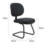 Cadeiras Cadeira Executiva LISA Base em "S" - Corino Preto - 31013