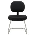 Cadeiras Cadeira Executiva LISA Base em "S" CROMADA - Corino Preto - 31015