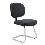 Cadeiras Cadeira Executiva LISA Base em "S" CROMADA - Corino Preto - 31015