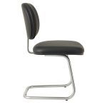 Cadeiras Cadeira Executiva LISA Base em "S" CROMADA - Corino Preto - 31015