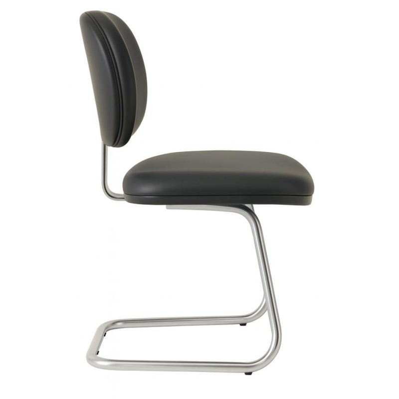 Cadeiras Cadeira Executiva LISA Base em "S" CROMADA - Corino Preto - 31015