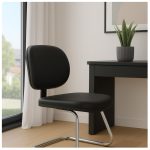 Cadeiras Cadeira Executiva LISA Base em "S" CROMADA - Corino Preto - 31015