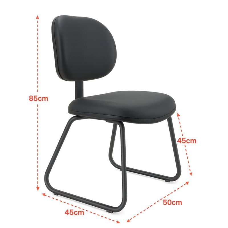 Cadeiras Cadeira Executiva LISA Base Trapézio - Pollo Móveis - Cor Preta - 31030