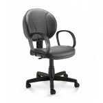 Cadeira Escritório Cadeira Executiva PLUS COSTURADA c/ Braço Corsa - CORINO - COR PRETO - 32978