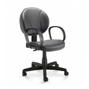 Cadeira Escritório Cadeira Executiva PLUS COSTURADA c/ Braço Corsa - CORINO - COR PRETO - 32978