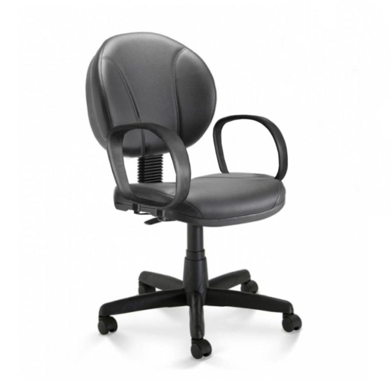 Cadeira Escritório Cadeira Executiva PLUS COSTURADA c/ Braço Corsa - CORINO - COR PRETO - 32978