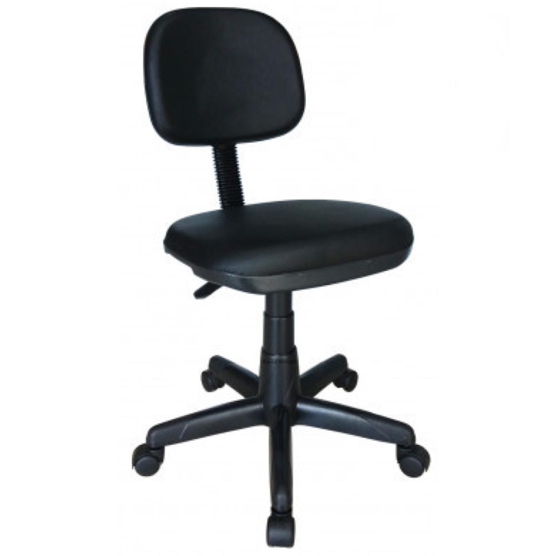 Cadeira Escritório Cadeira Secretária Giratória sem Braços - Corino Preto - PMD - 42003