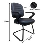 Cadeiras Cadeira DIRETOR COSTURADA Base em "S" Preta c/ BRAÇO "7"  - Pollo Móveis - 30305