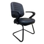 Cadeiras Cadeira DIRETOR COSTURADA Base em "S" Preta c/ BRAÇO "7"  - Pollo Móveis - 30305