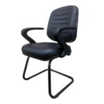 Cadeiras Cadeira DIRETOR COSTURADA Base em "S" Preta c/ BRAÇO "7"  - Pollo Móveis - 30305