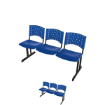 Kit Móveis Kit 02 longarinas PLÁSTICAS 03 Lugares - COR AZUL  23009