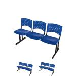 Kit Móveis Kit 03 longarinas PLÁSTICAS 03 Lugares - COR AZUL  23010
