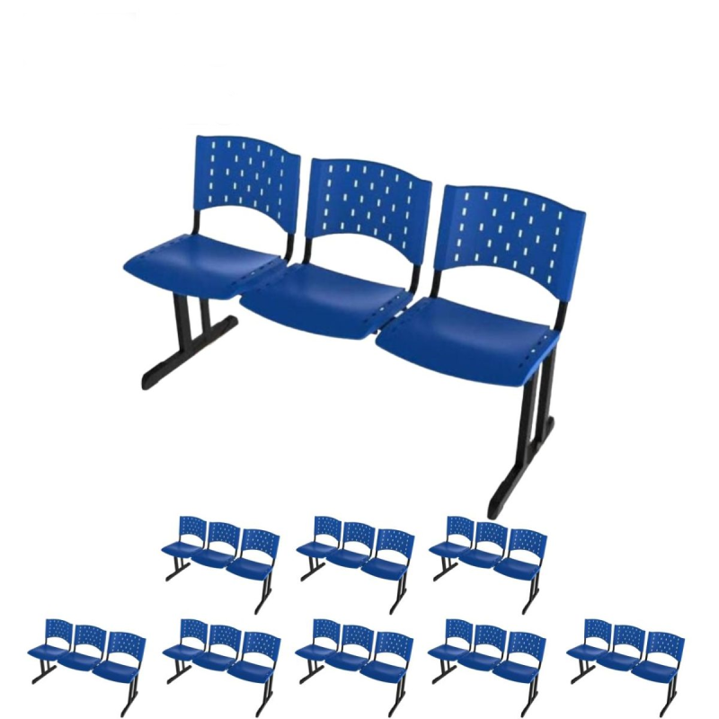 Kit Móveis Kit 09 longarinas PLÁSTICAS 03 Lugares - COR AZUL  23016