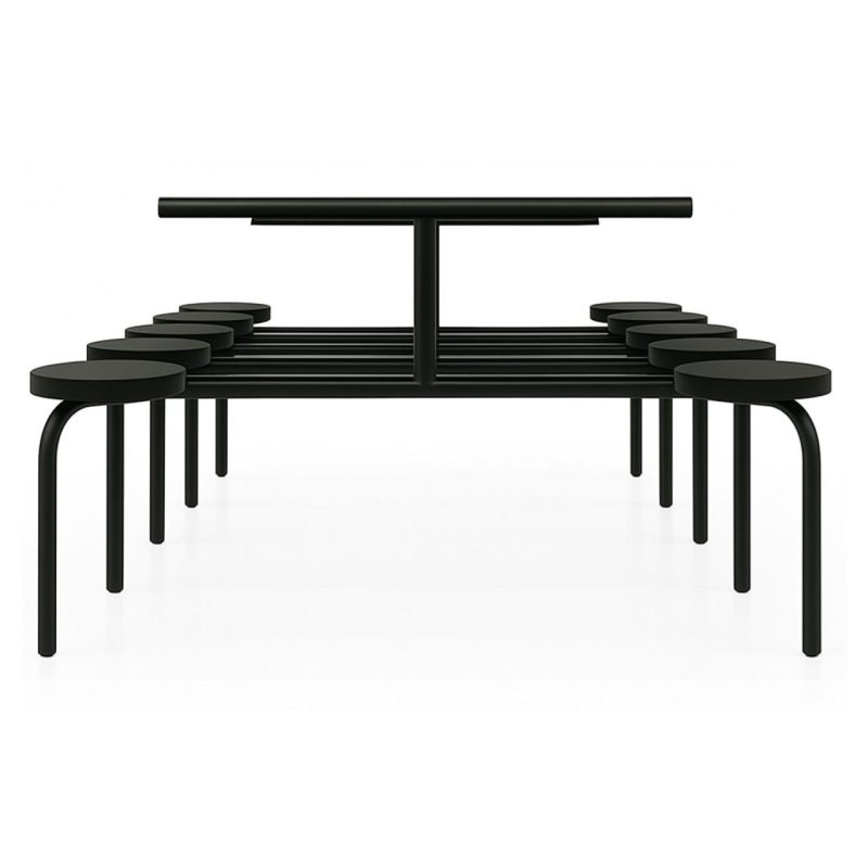 Mesa p/ Refeitório Fixo 10 Lugares MDP BRANCO DE 25 MM - ART VIVA - 50046