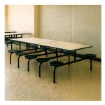 Mesa p/ Refeitório Fixo 10 Lugares MDP BRANCO DE 25 MM - ART VIVA - 50046