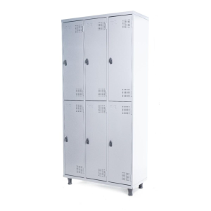 Armário Roupeiro de Aço c/ 06 Portas GRANDES - 1,95x0,92x0,40m - SA - CZ/CZ - 14009