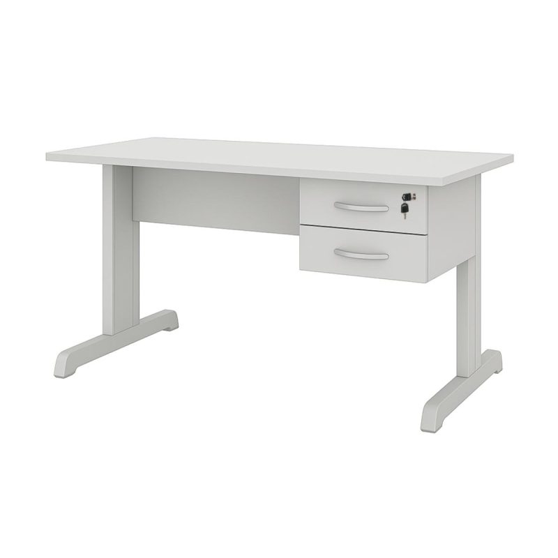 Mesa Escritório 1,20x0,60m - Com Gavetas - MAXXI - CINZA/CINZA - 53084