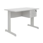 Mesa Escritório 1,20x0,60m - Com Gavetas - MAXXI - CINZA/CINZA - 53084