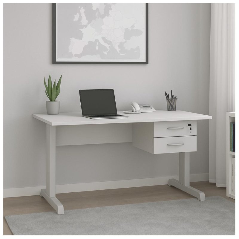 Mesa Escritório 1,20x0,60m - Com Gavetas - MAXXI - CINZA/CINZA - 53084