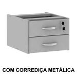 Mesa Escritório 1,20x0,60m - Com Gavetas - MAXXI - CINZA/CINZA - 53084
