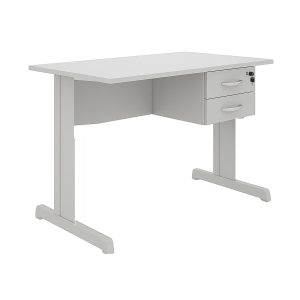 Mesa Escritório 1,50x0,60m com GAVETAS - MAXXI - CINZA/CINZA - 53082