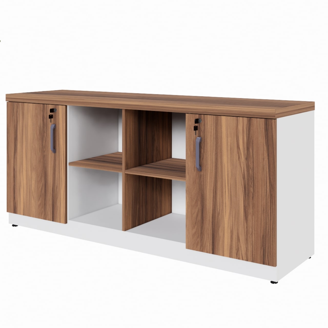 Armário Baixo GOLD Credenza ESPECIAL - 1,60x0,73x0,45m - NOGALSEVILHA / BRANCO - 34502