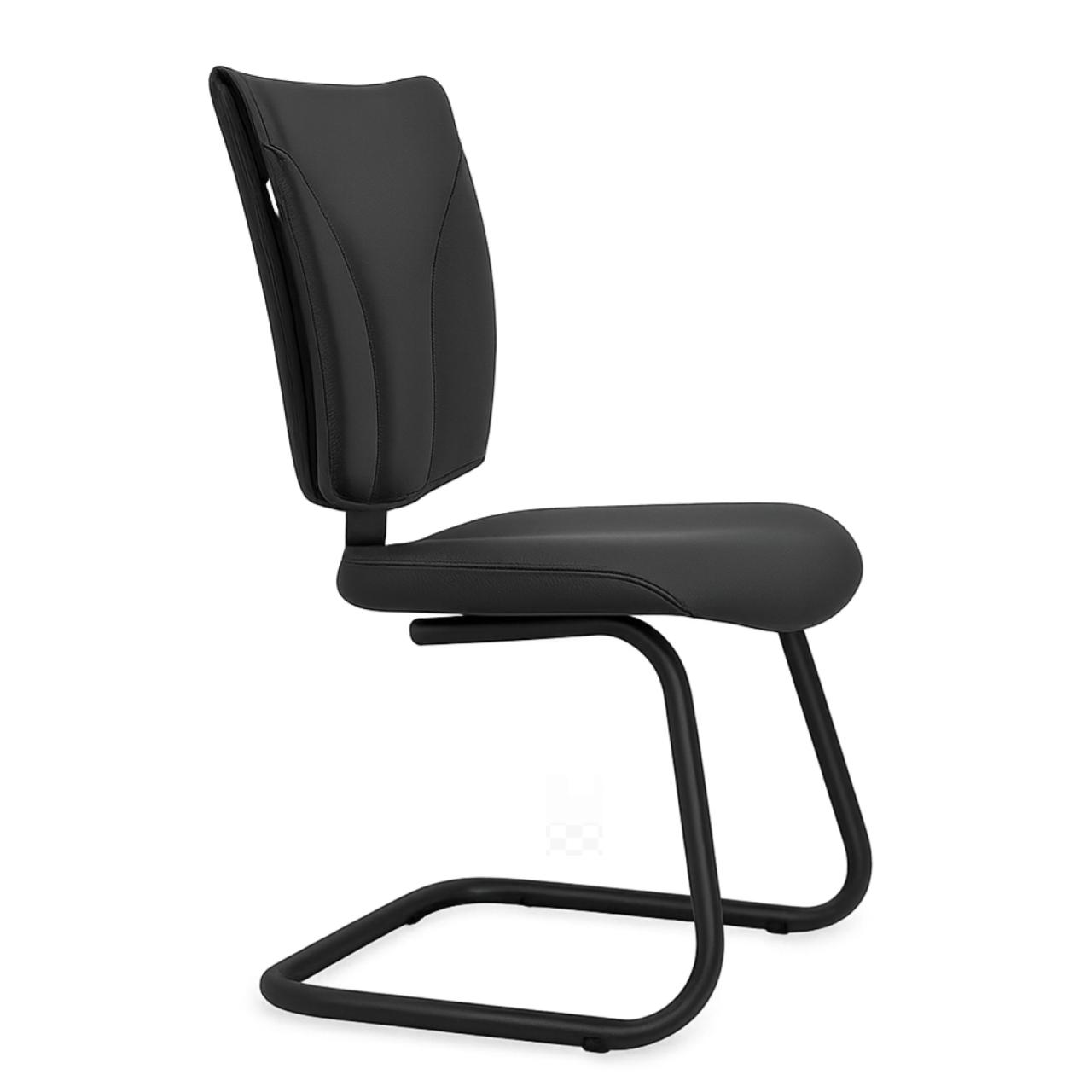 Cadeira Escritório B-ONE Base em "S" Preta - Corino Preto - 31032