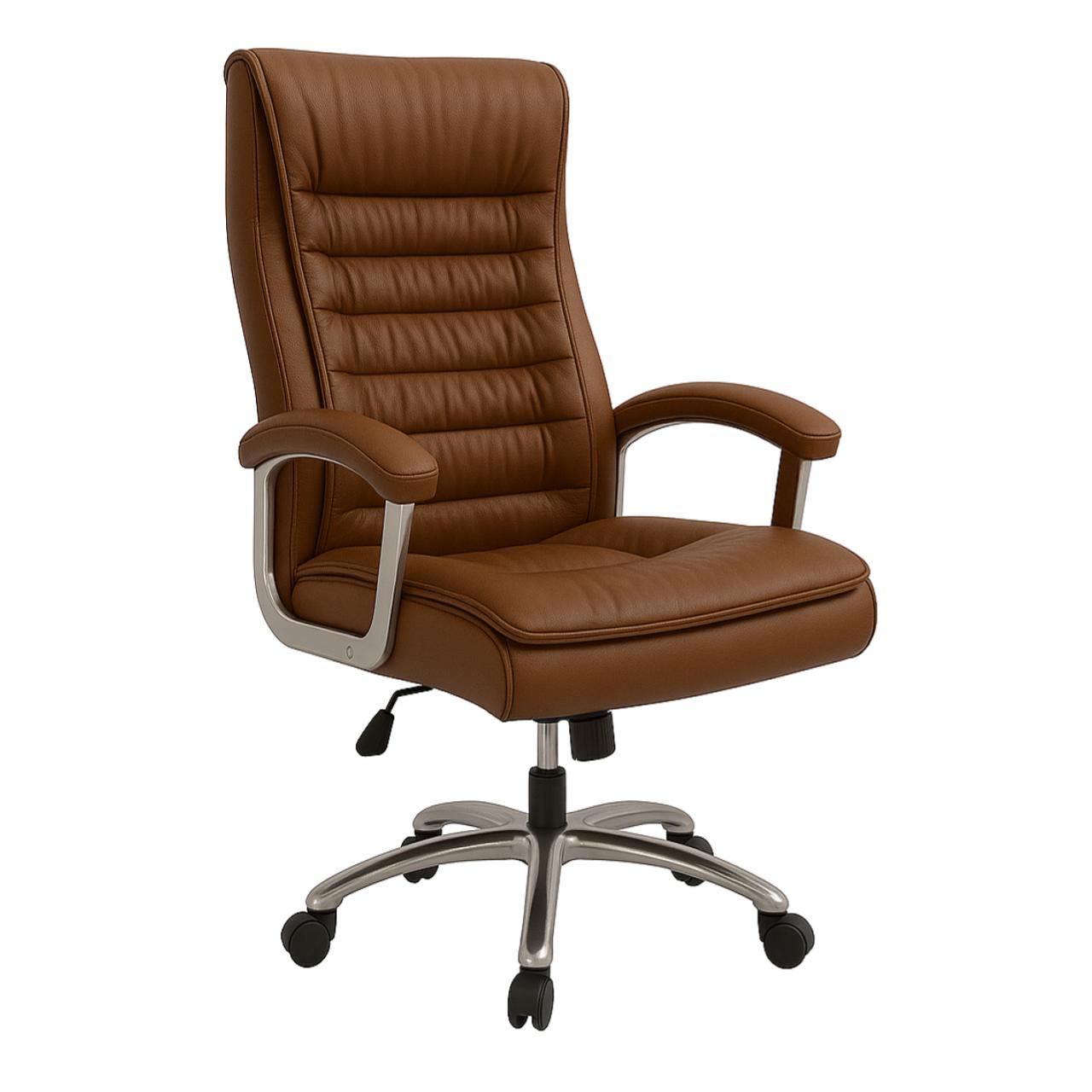 Cadeira Escritório Poltrona Presidente LUXO c/ mola Ensacada – COR CARAMELO - 30059