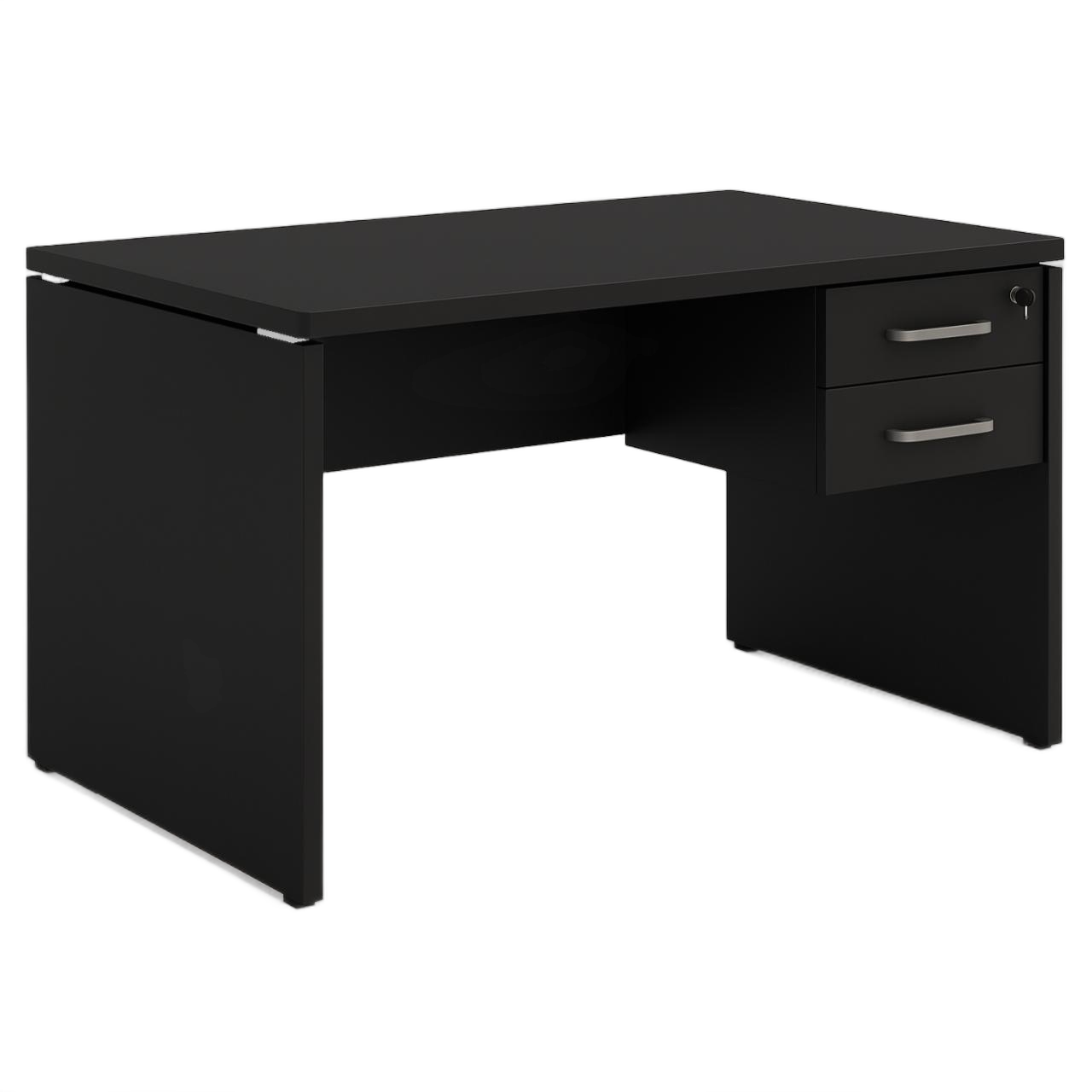 Móveis para Escritório Mesa Escritório 1,20x0,60m - C/ Gavetas - PRETO/PRETO - 26020