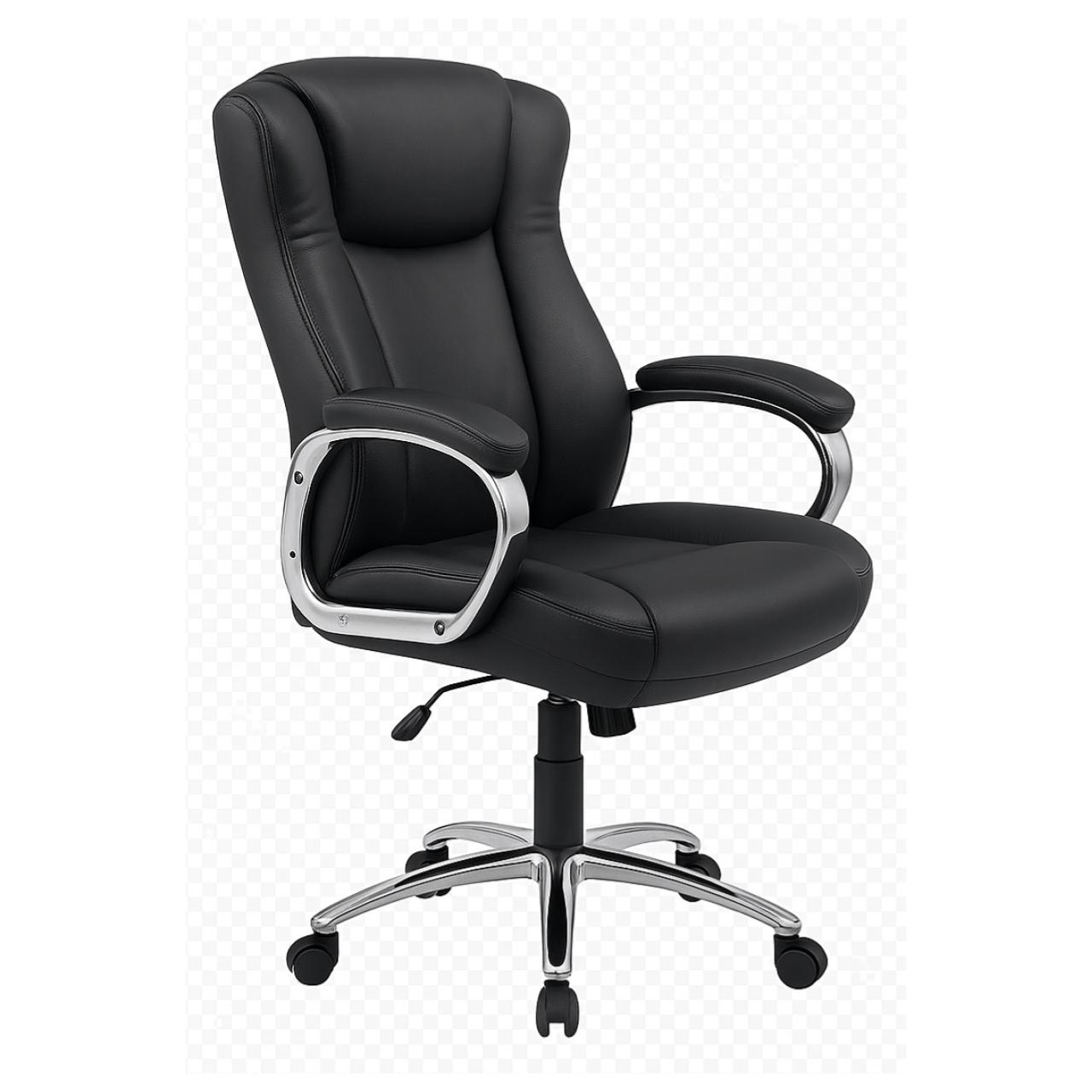 Cadeira Escritório Cadeira Escritório Presidente BOSS com Base Cromada - Corino Preto - 31401 Cadeira Escritório Cadeira Escritório Presidente BOSS com Base Cromada - Corino Preto - 31401