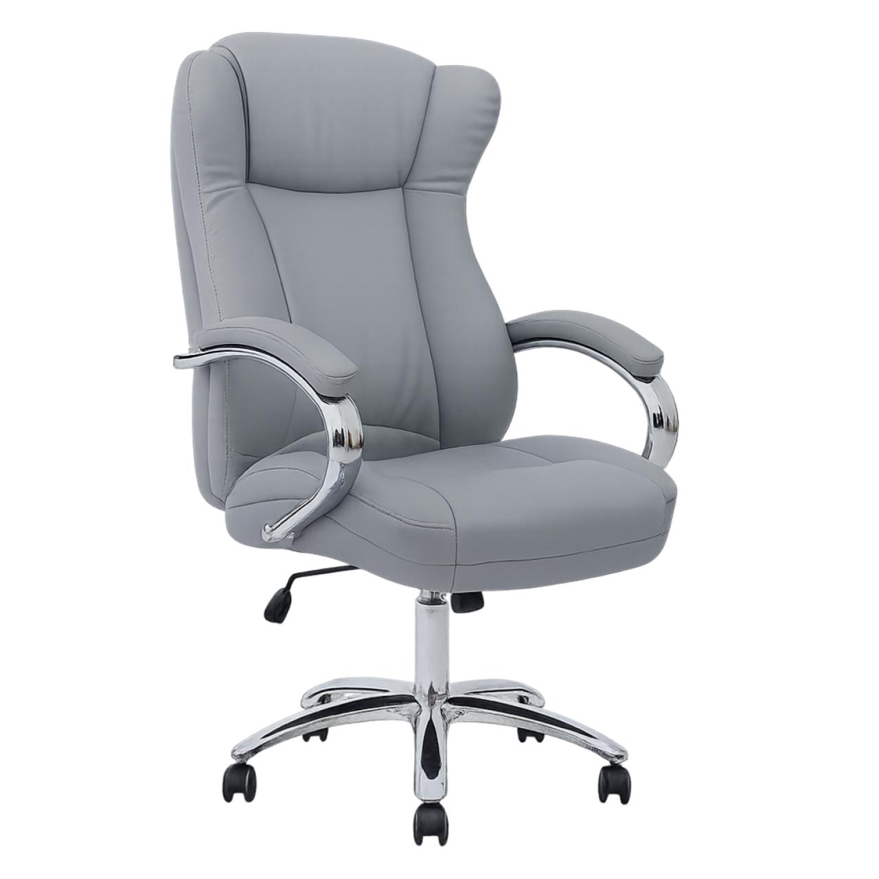 Cadeira Escritório Cadeira Escritório Presidente BOSS com Base Cromada - Corino Cinza - 31403 Cadeira Escritório Cadeira Escritório Presidente BOSS com Base Cromada - Corino Cinza - 31403