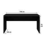 Móveis para Escritório Mesa Dupla para Escritório 1,50x1,35mm - S/ Gavetas - PRETO/PRETO - 26072