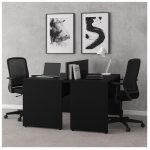 Móveis para Escritório Mesa Dupla para Escritório 1,50x1,35mm - S/ Gavetas - PRETO/PRETO - 26072