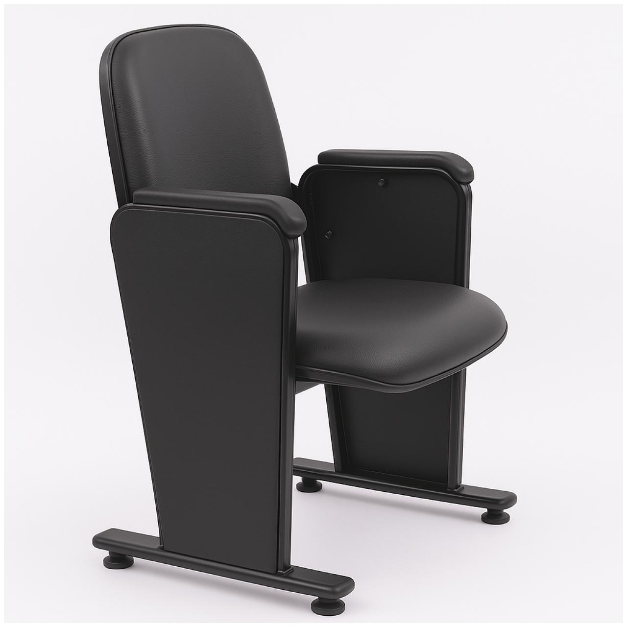 Poltrona Auditório Rebatível 01 Lugar – Linha Premium - Corino Preto - 38101