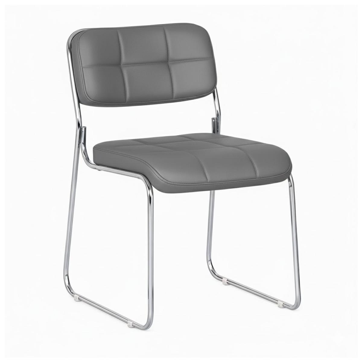 Cadeira Interlocutor Estofada Denver - Cor Cinza Escuro - 34409